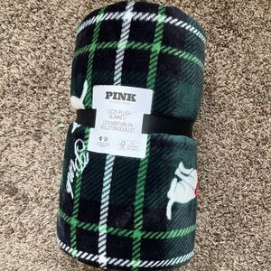 Victoria’s Secret Green Plush Throw Blanket